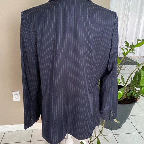 NWOT Brooks Brothers 14 Women's Suit Jacket Blazer Pinstripe Wool Navy - Picture 6 of 8
